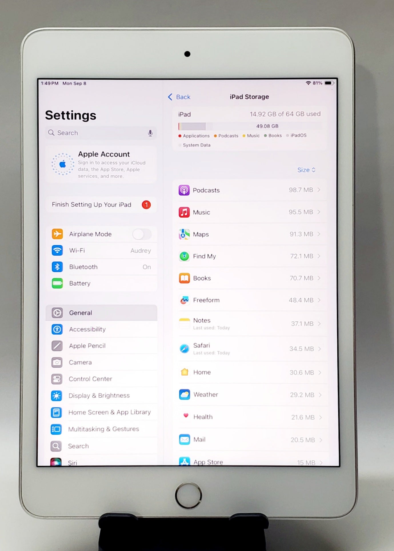 iPad Mini de 5ª generación – Plata, 64 GB, Wi-Fi