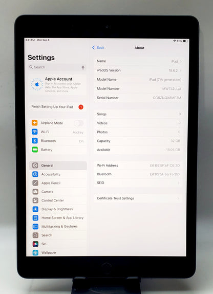 iPad 7th Generation – Space Gray, 32GB, Wi-Fi