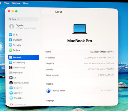 Apple MacBook Pro de 13 pulgadas (2020) – Intel Core i5, 16 GB de RAM, SSD de 512 GB