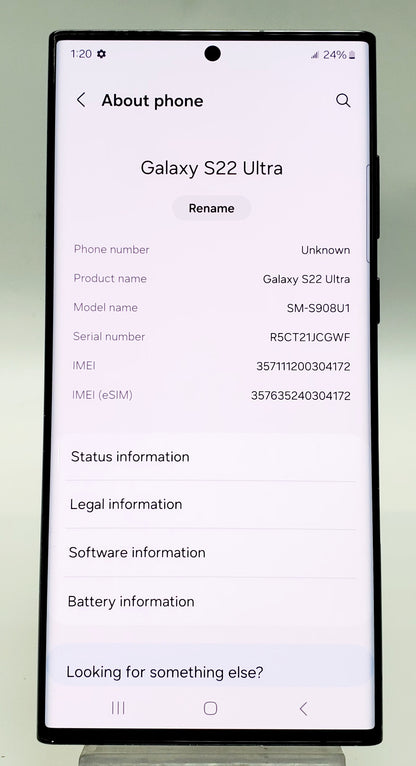 Samsung Galaxy S22 Ultra – Negro, 512 GB – Desbloqueado