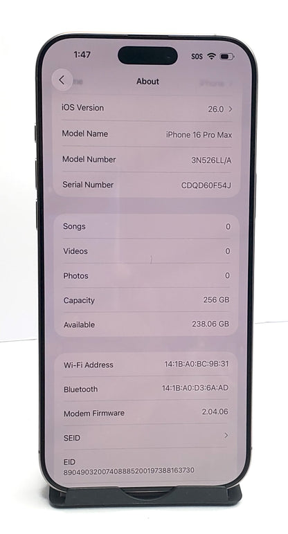 Apple iPhone 16 Pro Max – 256GB – Unlocked