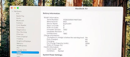 MacBook Air 2020 – Gris espacial, Core i3, 256 GB, 8 GB de RAM