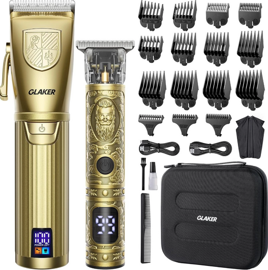 GLAKER Hair Clippers for Men Professional, Cordless Clippers GOLD