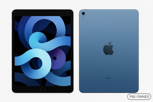Blue iPad with Pre-Owned Label