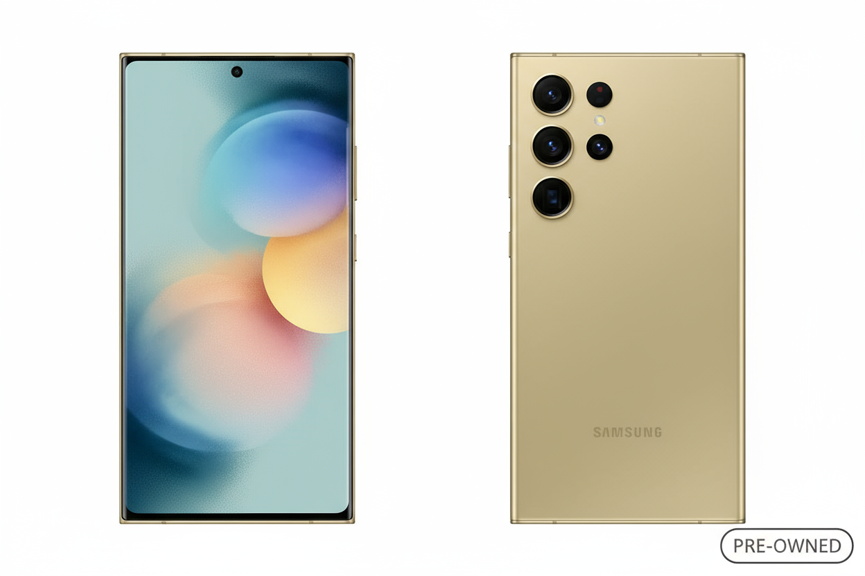 Samsung Galaxy S24 Ultra Titanium Yellow - Matching iPad Composition