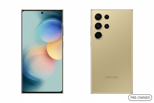 Samsung Galaxy S24 Ultra Titanium Yellow - Matching iPad Composition